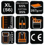 Spodnie robocze na szelkach, rozmiar XL/56