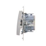 Simon 54 Łącznik schodowy z podświetleniem LED 10A 250V szybkozłączka srebrny mat DW6L.01/43 KONTAKT