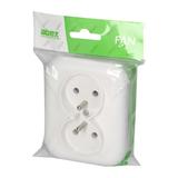 Gniazdo podwójne podtynkowe 2x2p+Z 16A, 250V, FAN, biały