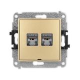 ICON Mechanizm gniazda komputerowego podwójnego 2xRJ45, kat. 6, ekranowany, 8-stykowy, bez pola opis