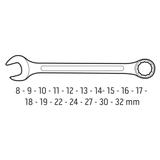 Klucze płasko-oczkowe 8-32 mm, zestaw 17 szt.