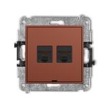 ICON Mechanizm gniazda komputerowego podwójnego 2xRJ45, kat. 5e, 8-stykowy, bez pola opisowego terak