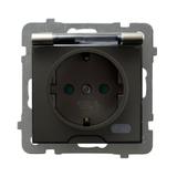 AS Gniazdo bryzgoszczelne z uziemieniem schuko IP-44 z przesłonami torów prądowych wieczko przezrocz