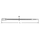 Opaska kablowa  300x7,8 mm z oczkiem biała *