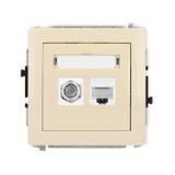 DECO Mechanizm gniazda antenowego poj. typu F (SAT) + gniazda komp. poj. 1xRJ45, kat. 6, 8-stykowy b