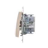 Simon 54 Przycisk podwójny zwierny bez piktogramu 10A szybkozłączka kremowy