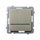 SONATA Łącznik jednobiegunowy z podświetleniem niebieskim - kolor nowe srebro