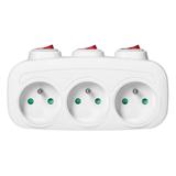 Rozgałęźnik 3x2P+Z z 3 włącznikami ES-3 ORNO