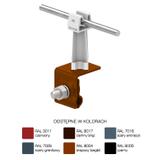 Uchwyt na blachę, na felc ze sł.plast./LA/ słupek szary