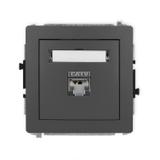 DECO Mechanizm gniazda komputerowego pojedynczego 1xRJ45, kat. 5e, ekranowany, 8-stykowy grafitowy m