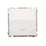 Simon Basic Przycisk dzwonek z podświetleniem LED 10A 250V szybkozłączka biały BMD1L.01/11 KONTAKT
