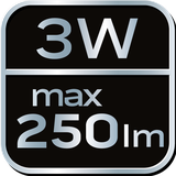 Latarka czołowa 250 lum, zoom, CREE XPE, 3xAAA