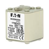 FUSE 630A 690V 1*BN/50 AR UC Wkładka szybka 630A AC 690V rozmiar 1 45x59x51 mm aR I 170M3423 EATON