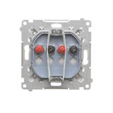 Simon 55 Gniazdo głośnikowe podwójne 2-krotne Przekrój przewodów dla wejścia i wyjścia 2,5 mm2 Aluminium mat TGL2.01/143 KONTAKT