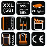 Spodnie robocze na szelkach, rozmiar XXL/58