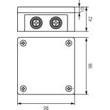 VP-42 Puszka n/t 98x98x42mm IP55 8-wl Z-sł. Z-ac. popiel VP 042-53 61.148 OPATÓWEK