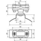 Wspornik do drutu 6-11 mm lub płask. 30 mm, do rury spustowej, stal nierdzewna NIRO
