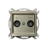 SONATA NOWE SREBRO Gniazdo antenowe RTV przelotowe 10-dB kolor nowe srebro GPA-10RMP/m/44 OSPEL
