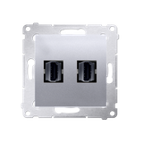 Simon 54 Gniazdo HDMI podwójne srebrny mat