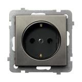 SONATA STAL INOX Gniazdo pojedyncze schuko kolor stal inox GP-1RMS/m/37 OSPEL
