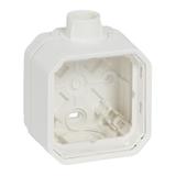 NOWE PLEXO - PUSZKA NATYNKOWA POJEDYNCZA Z PRZEPUSTEM KABLOWYM PG20 BIAŁA