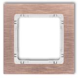 DECO Ramka uniwersalna pojedyncza - aluminium szczotkowane (ramka: kolor miedziany; spód: biały) mie