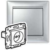 VALENA GNIAZDO POJEDYNCZE 2P 16A-250V~ ALUMINIUM, Legrand