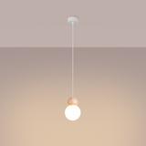 Lampa wisząca PEKKA 1 biała/naturalne drewno