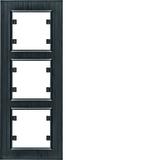lumina passion Ramka potrójna pionowa aluminium czarne WL9133 HAGER