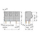 listwa zaciskowa do pł. drukowanych 12-bieg. szara raster 7,5/7,62 mm /10szt./ WAGO
