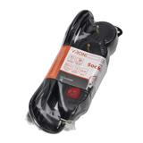 Przedłużacz 3-krotny 2P+Z (Schuko) , z wyłącznikiem, 3m H05VV-F 3x1,5mm2, Imax=16A, płaska wtyczka,