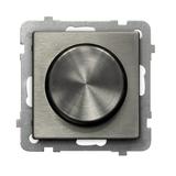 SONATA STAL INOX Ściemniacz przyciskowo-obrotowy przystosowany do obciążenia żarowego i halogenowego kolor stal inox ŁP-8RM/m/37 OSPEL
