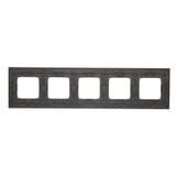 Simon 54 Nature Ramka 5-krotna Nature-Drewno SREBRNE WENGE IP20/IP44* (*IP44-należy zastosować zestaw uszczelek DUN5) DRN5/84 KONTAKT