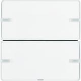 BERKER KNX e/s Q.x Przycisk podwójny z polem opis. z diodami LED RGB i czujnikiem temperatury biały 80142329 HAGER