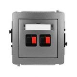 DECO Mechanizm gniazda głośnikowego podwójnego grafitowy