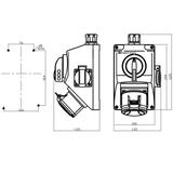 Zestaw C32-18.1 Włącz-wyłącz 0-I Gniazdo 3P+Z, 1 x 2P+Z IP-54; przystosowane do zamknięcia na kłódkę