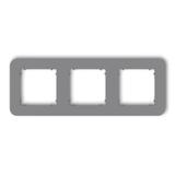 MINI Ramka uniwersalna potrójna zaokrąglona z tworzywa szary mat