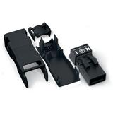 WINSTA MINI wtyk 3-torowy czarny z obudową odciążającą naciąg