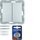 BERKER B.Kwadrat/B.7 KNX RF quicklink Przycisk podwójny płaski aluminium 85656283 HAGER