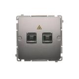 Simon Basic Gniazdo światłowodowe / optyczne podwójne SC/APC stal inox