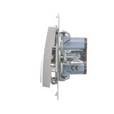 Simon 54 Łącznik świecznikowy z podświetleniem LED i do wersji IP44 16A 250V zaciski śrubowe srebrny mat *Posiada wkładkę DU1W DW5ABL.01/43 KONTAKT