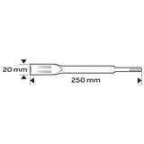Dłuto SDS Plus płaskie samoostrzące 20x250mm GRAPHITE 57H555 GTX 57-555 GTX Poland