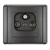 FLEXI Gniazdo abonenckie RTV-SAT końcowe multimedialne (Internet) grafitowy