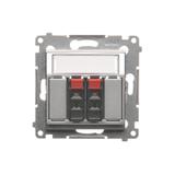 Simon 54 Gniazdo głośnikowe 2-krotne Przekrój przewodów dla wejścia i wyjścia 25 mm2 srebrny mat