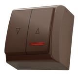 BIS Łącznik żaluzjowy z podświetleniem pomarańczowym - kolor brązowy