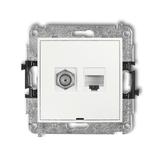 ICON Mechanizm gniazda antenowego poj. typu F (SAT) + gniazda komp. poj. 1xRJ45, kat. 6, 8-stykowy,