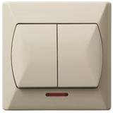 AKCENT Łącznik dwugrupowy świecznikowy z podświetleniem pomarańczowym - kolor beżowy