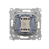 Simon 55 Przycisk zwierny /światło/ z podświetleniem LED szybkozłączka Szampański mat TS1L.01/144 KONTAKT