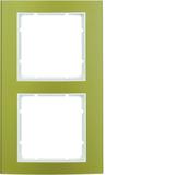 BERKER B.3 Ramka podwójna aluminium złoty/biała 10123046 HAGER