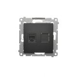 Simon 54 Gniazdo telefoniczne pojedyncze RJ12 czarny